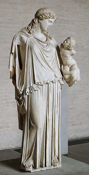 Eirene Greek goddess of peace and Ploutos, god of wealth and prosperity